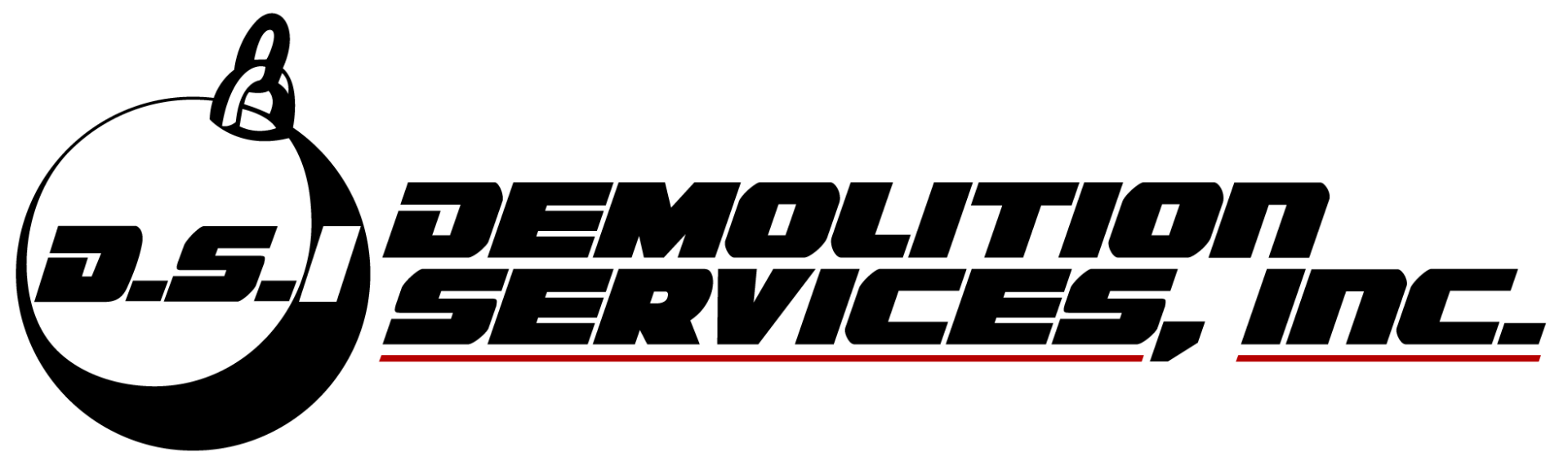 D.S.I. Demolition Services, Inc. black-and-red company logo with wrecking ball icon