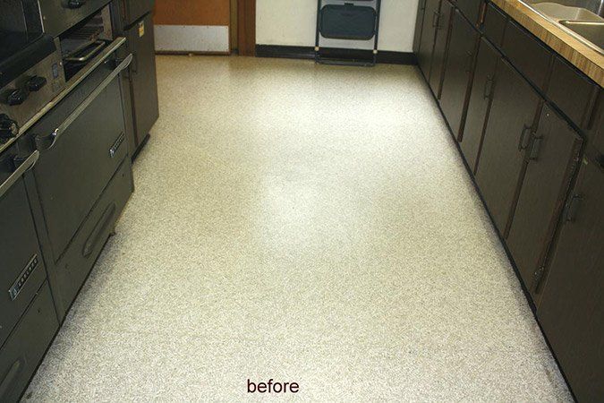 Kitchen floor before - Maintenance Services in Kendall Park, NJ