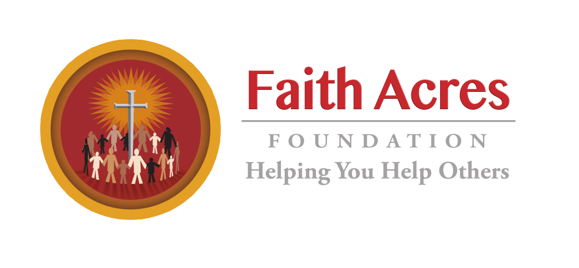 The logo for the faith acres foundation helping you help others