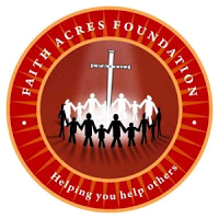 The logo for the faith acres foundation helping you help others