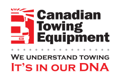 The logo for canadian towing equipment says `` we understand towing it 's in our dna ''.