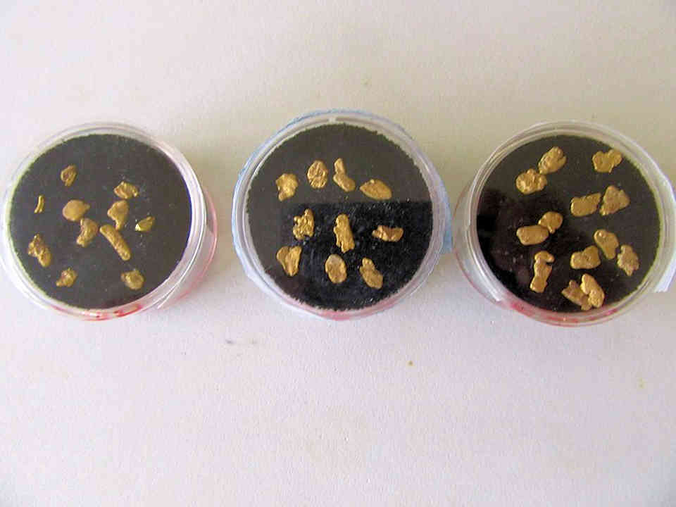 Actual Gold Nuggets from our Placer Gold Claims near Las Vegas in Clark County in Southern Nevada.