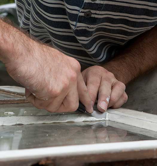 Applying Glazing to Old Window - Home Windows in Salt Lake City, UT Applying Glazing to Old Window - Home Windows in Salt Lake City, UT