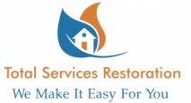 A logo for total services restoration that says we make it easy for you
