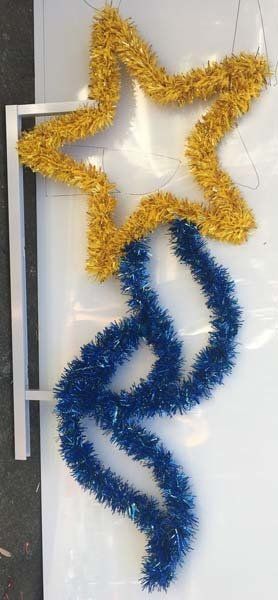 blue and yellow star decor