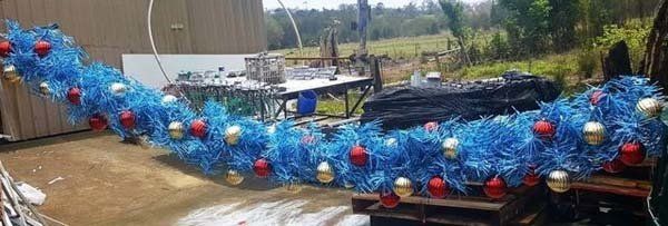long blue Christmas decor