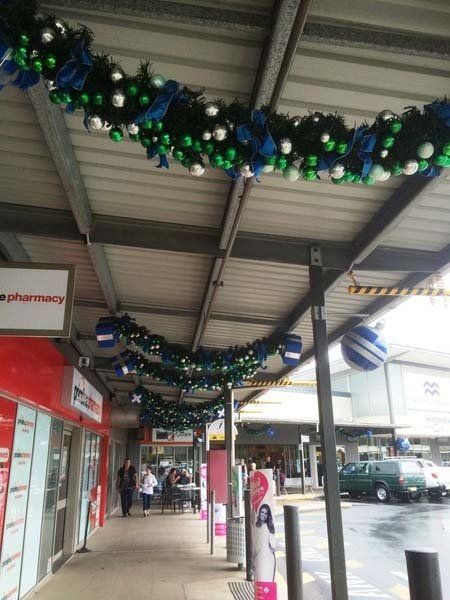 hanging green Christmas decorations