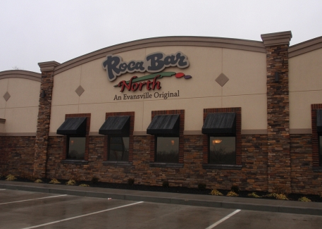 Restaurant Exterior With Brick Wall — Evansville, IN — Sheffer Construction & Development, LLC