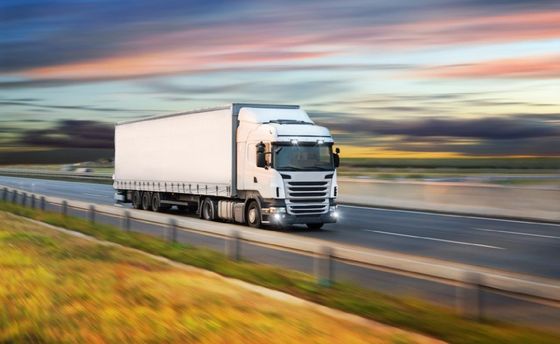Camion in movimentazione merci