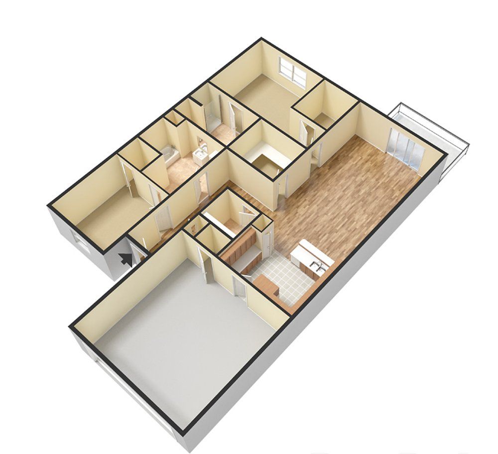 Floor Plan 3 2 bed 2 bath | Ingram Mill Villas