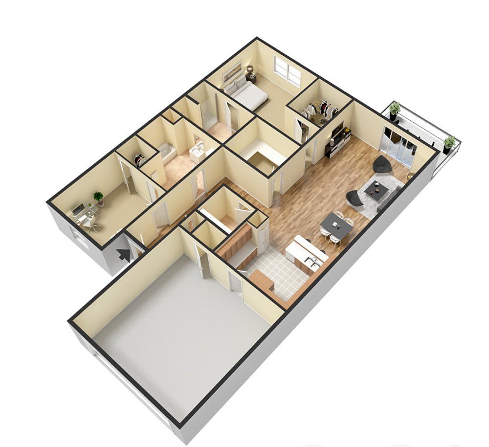 Floor Plan 3 2B 2B Ingram Mill Villas