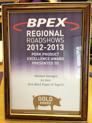 One of our many awards as a butcher business in North Yorkshire