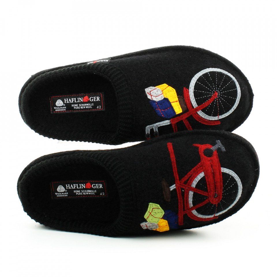 pantofole con disegno di bicicletta Haflinger