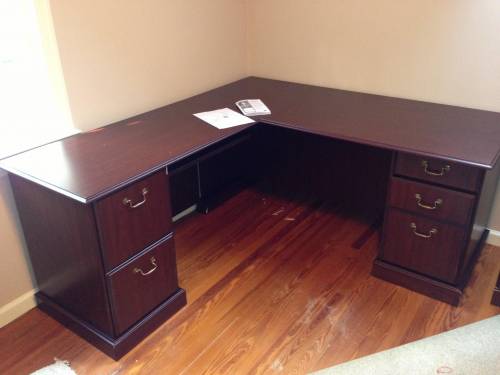 bush l shaped office desk assembly service in Bristow VA