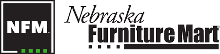 A black and white logo for nebraska furniture mart