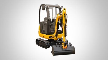 yellow mini digger