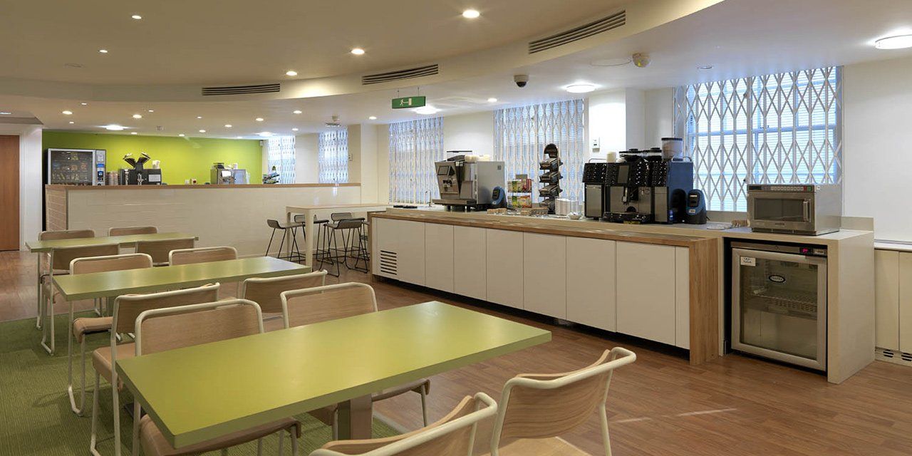 Basement cafe interior design