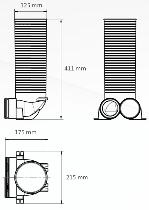 Ubbink Air Excellent 75 mm Ductwork connections