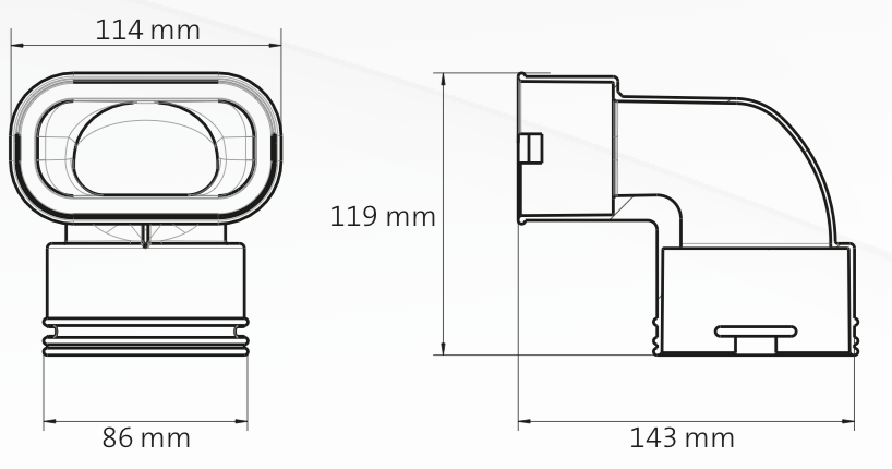 Ubbink Air Excellent  50x102mm Ductwork connections