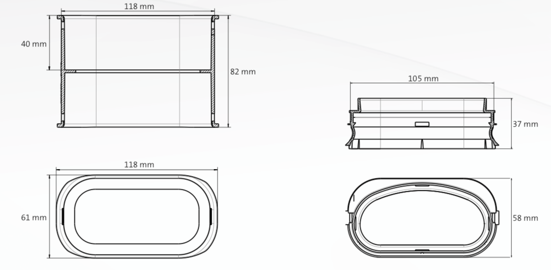 Ubbink Air Excellent  50x102mm Ductwork connections