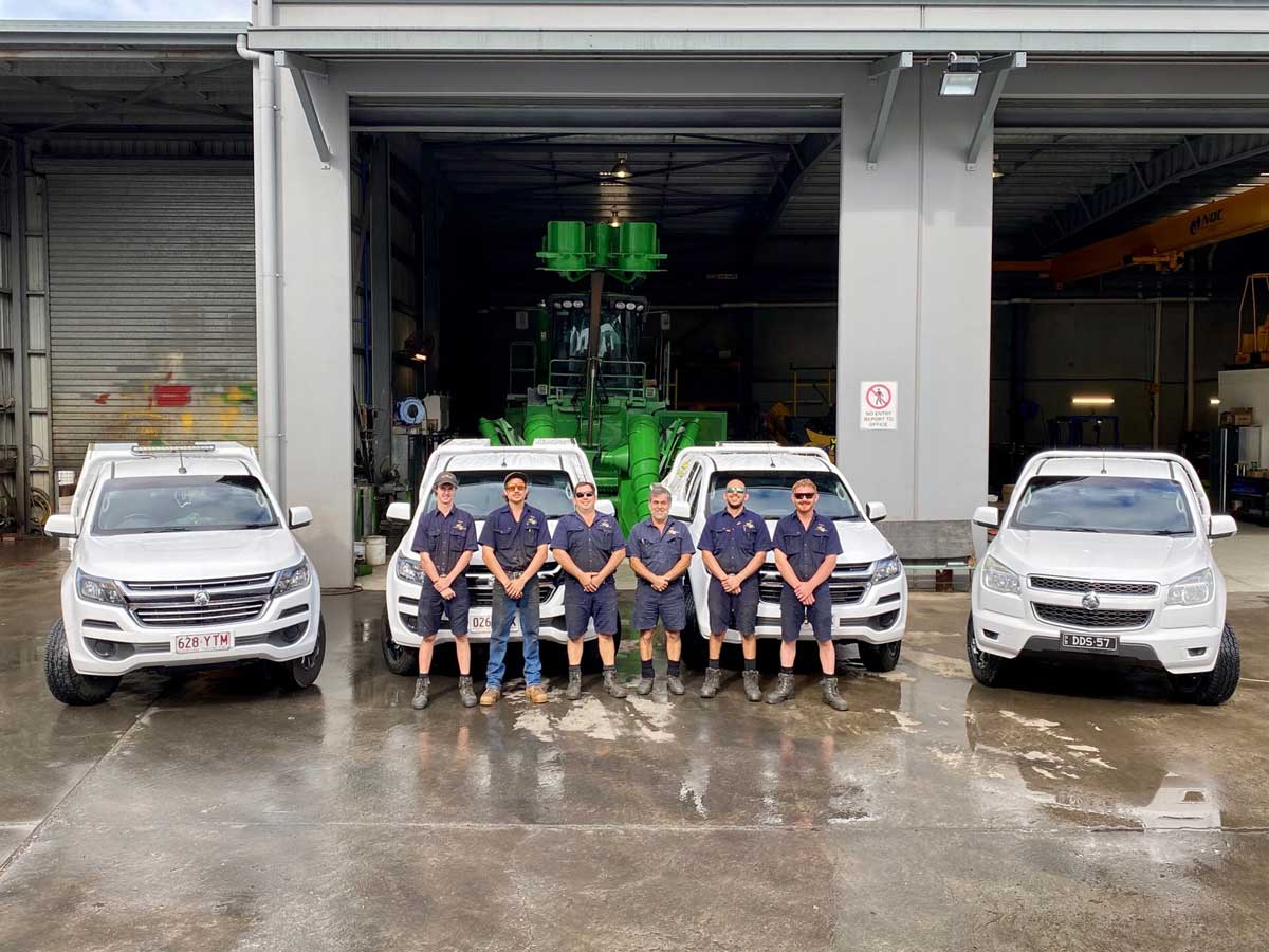 Staff with Truck Service — Hydraulic Repairs in Paget, QLD