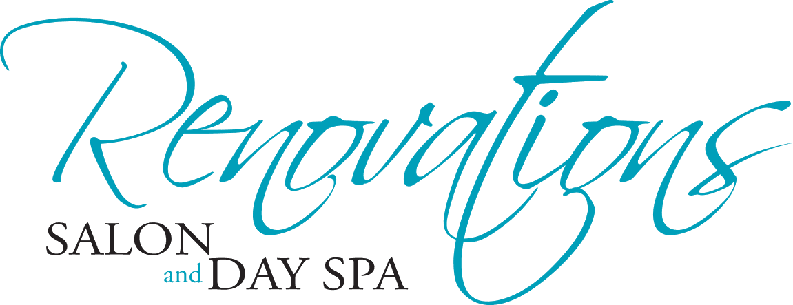 A logo for renovations salon and day spa