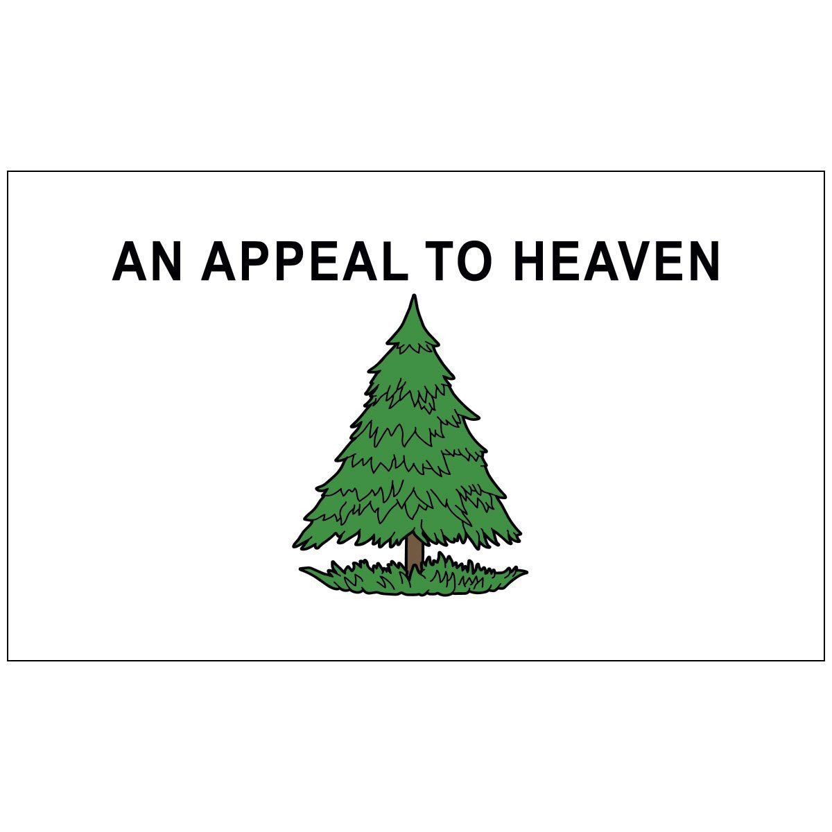 An appeal to heaven flag with a christmas tree on it