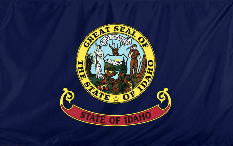The flag of the state of idaho has a great seal on it