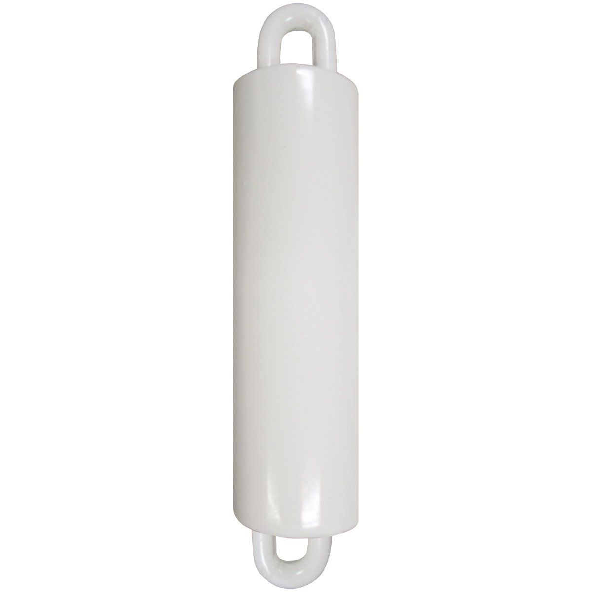 A white cylinder with two handles on a white background.