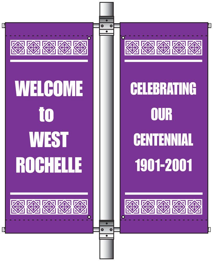 A sign that says welcome to west rochelle celebrating our centennial 1901-2001