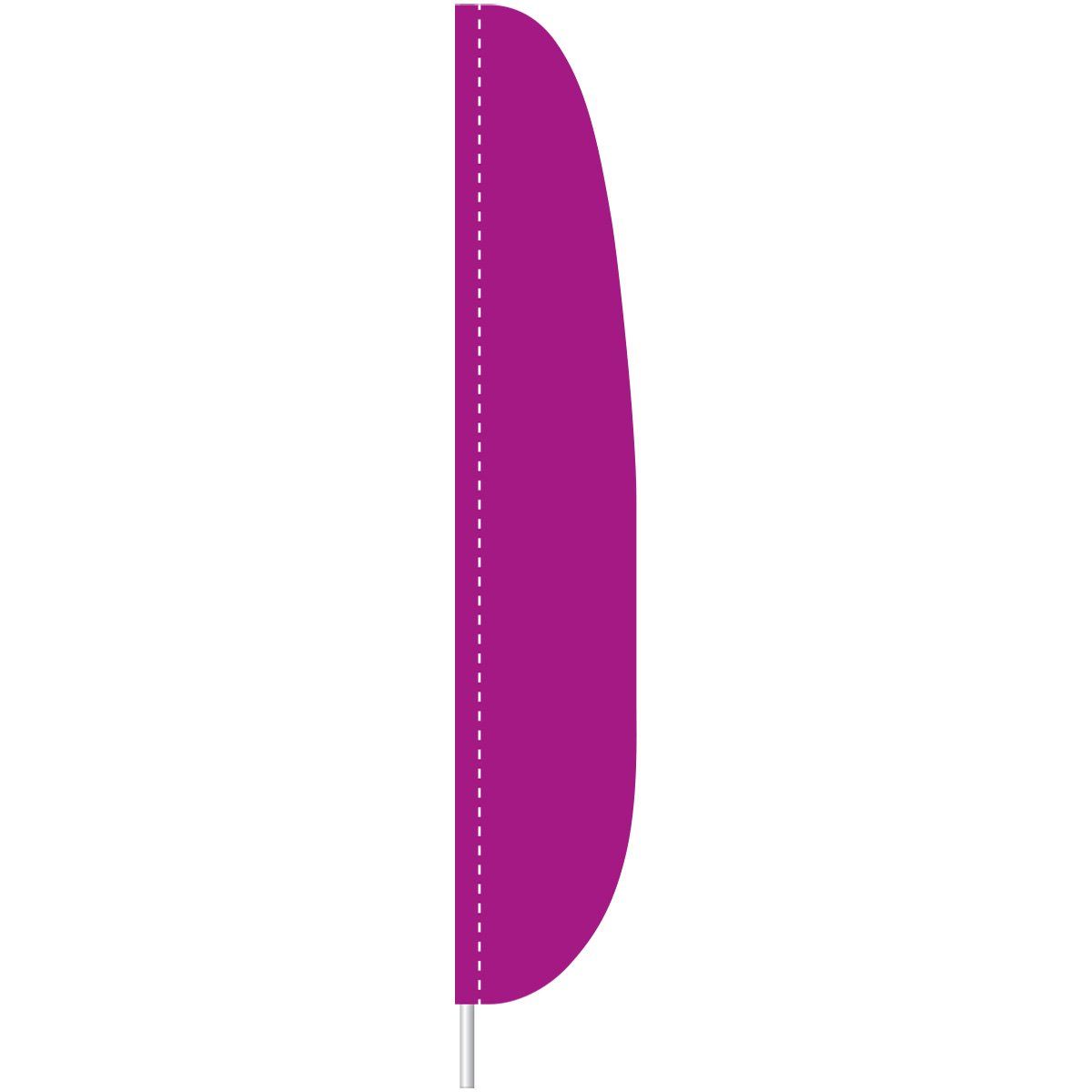 A purple flag with a white pole on a white background.