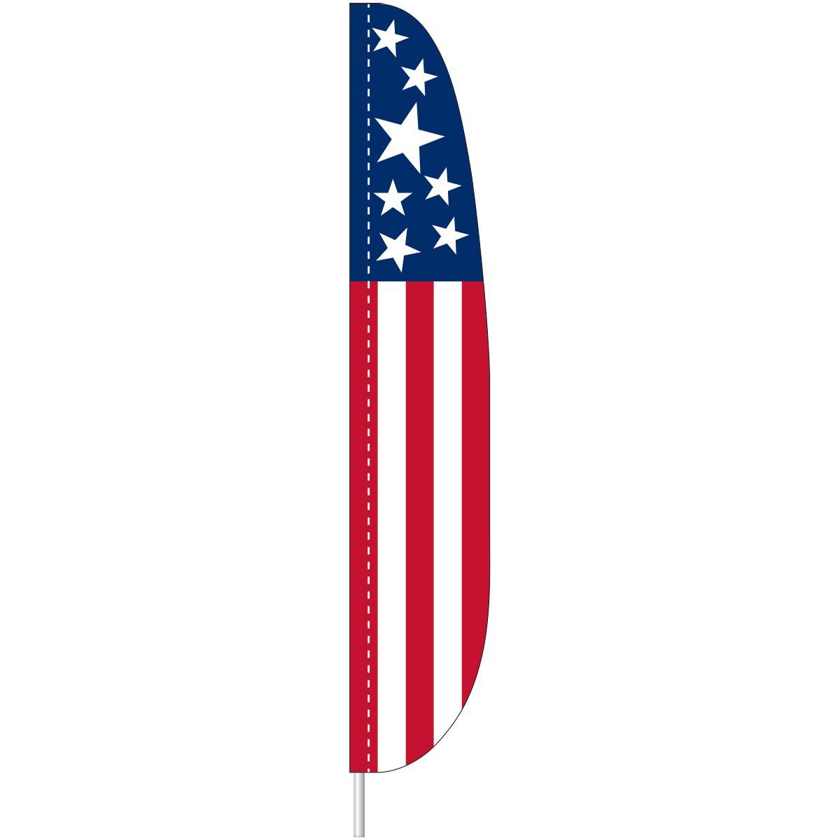 An american flag with stars on it is on a pole.