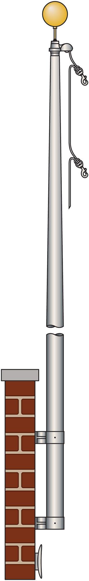 A stainless steel chimney with a brick chimney attached to it.