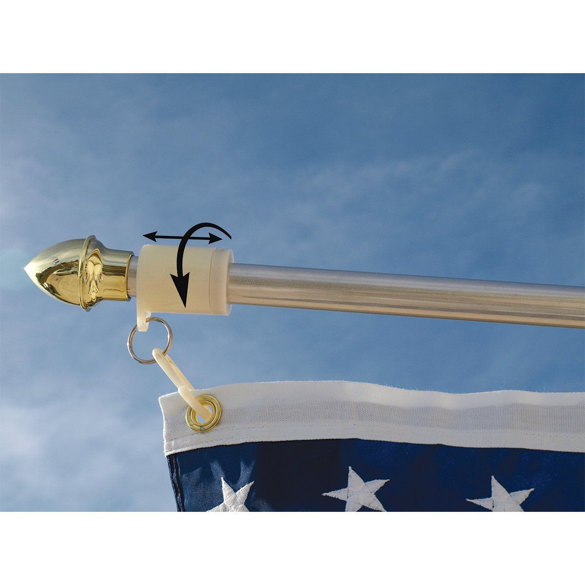 A flag pole with a flag attached to it