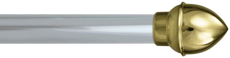 A close up of a metal pole with a gold cap on it.