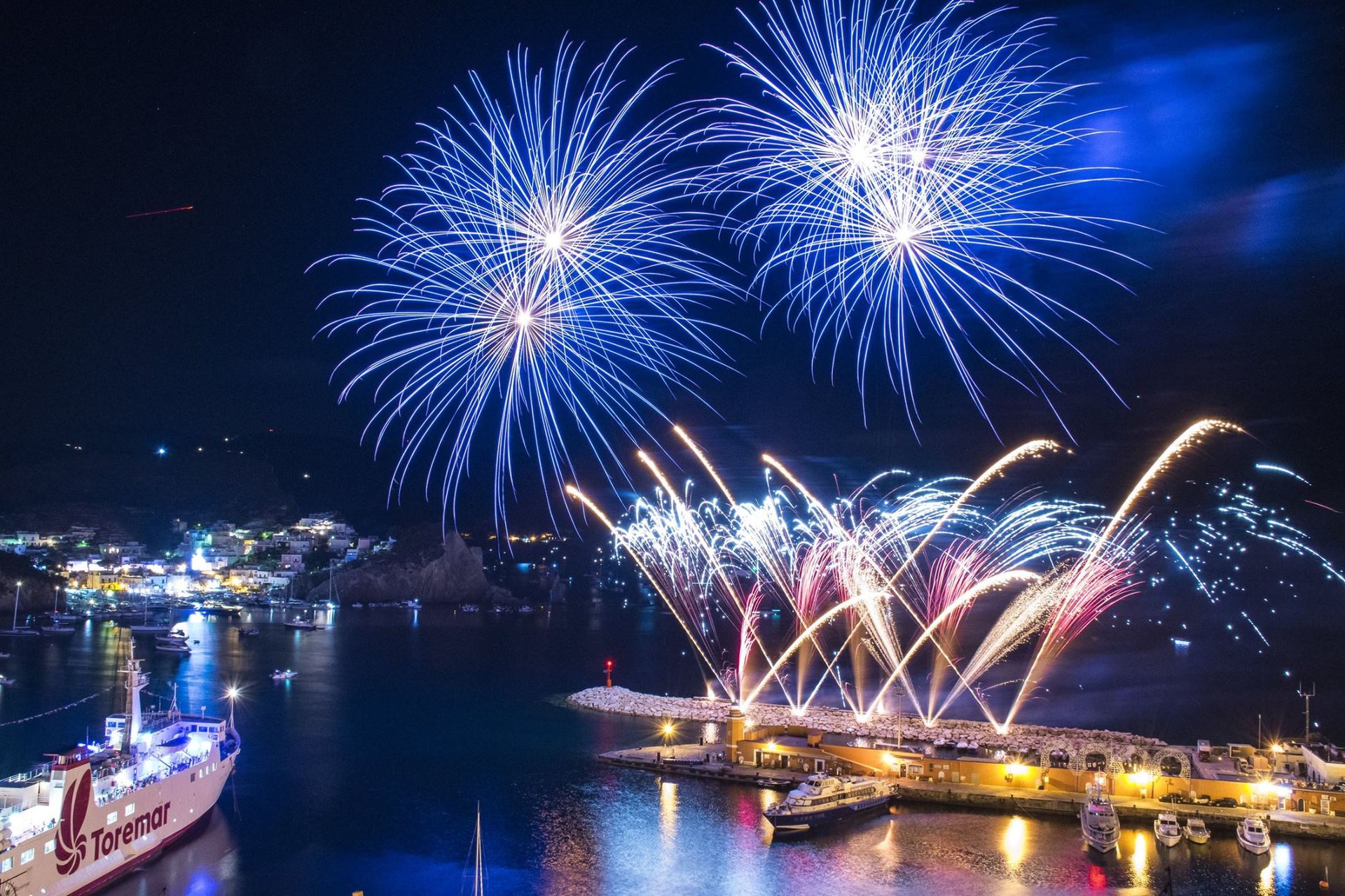 Fuochi artificiali blu