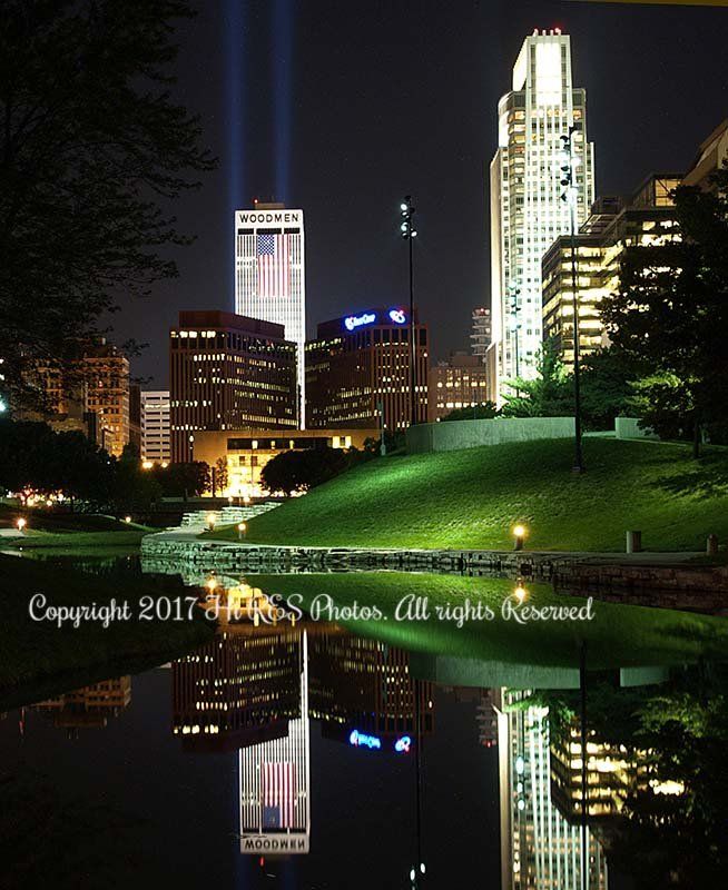 A photo of a city at night taken in 2017