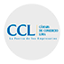 Logotipo circular de la Cámara de Comercio de Lima (CCL) con texto azul sobre fondo gris claro.