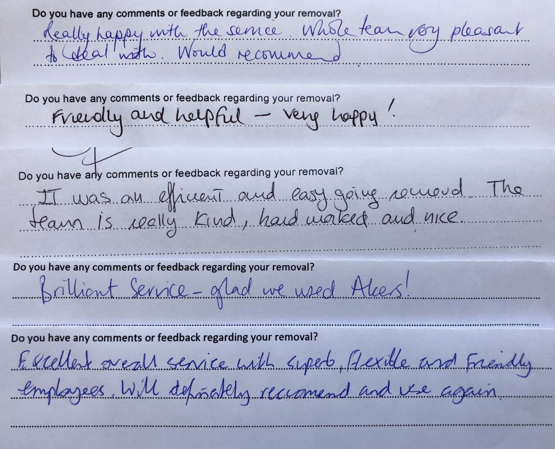 Akers removals reviews