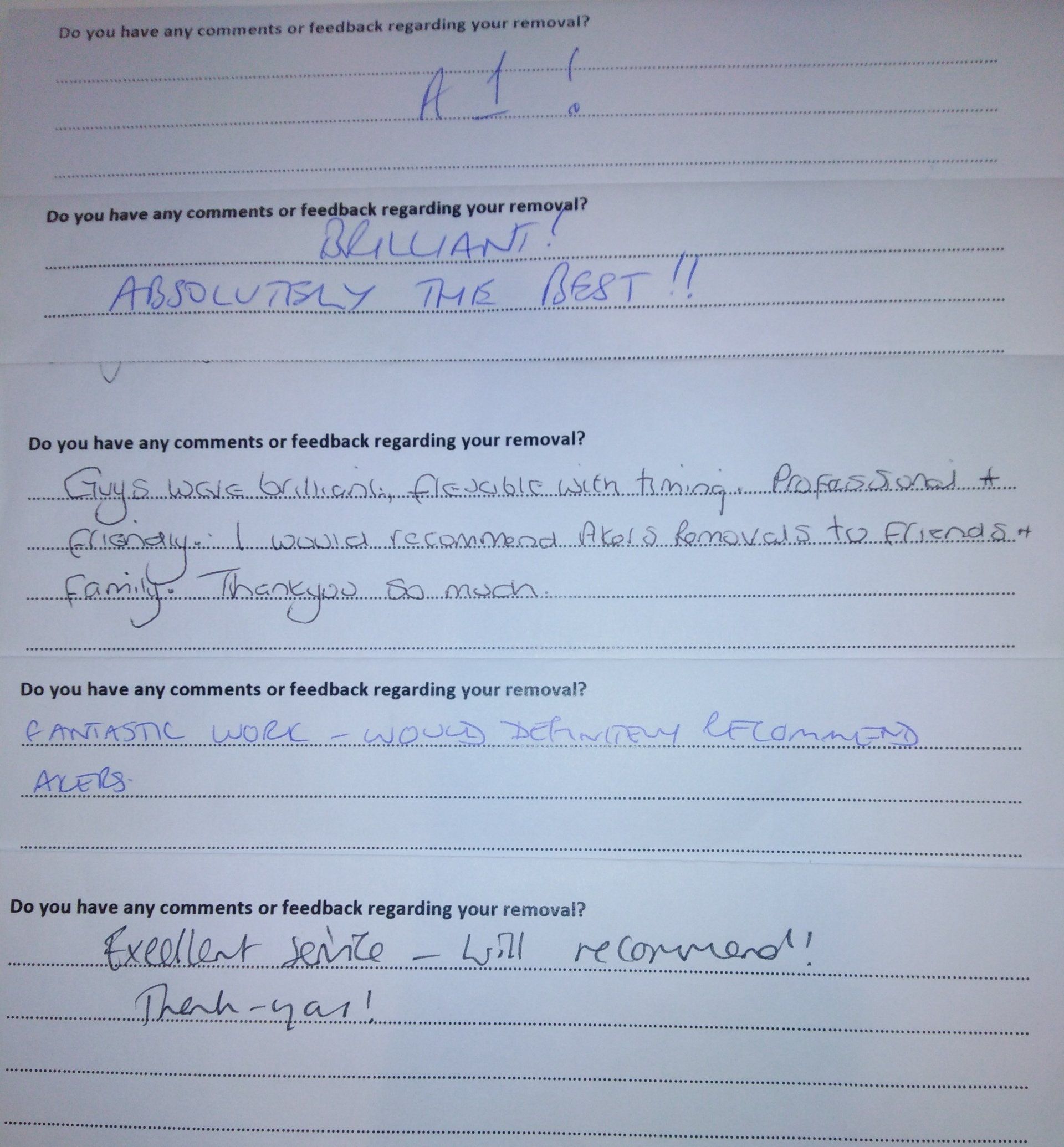 Removals Reviews