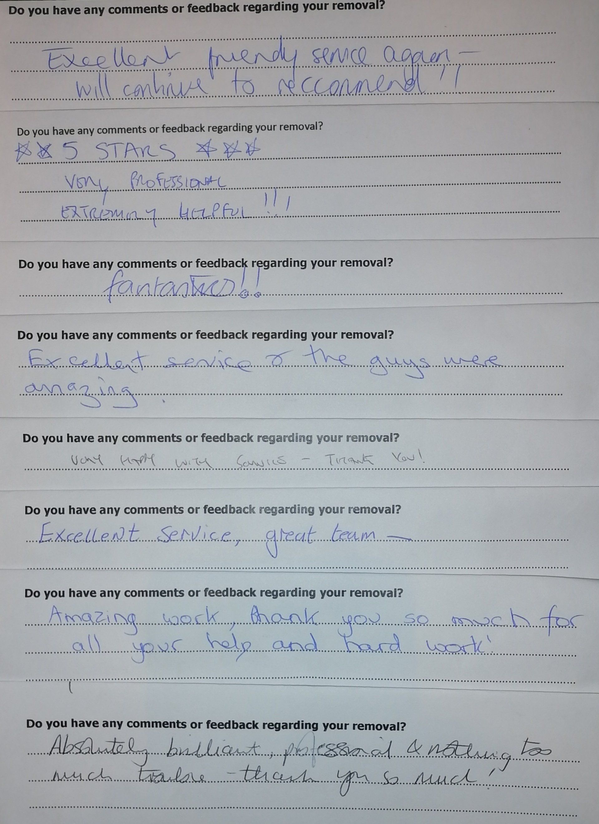 Removals reviews