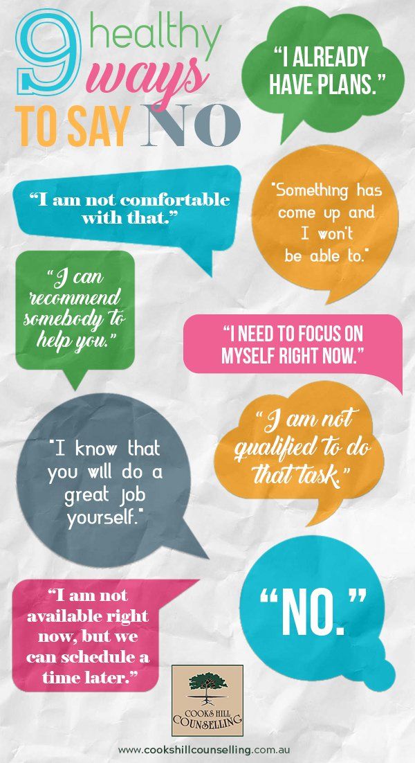 9 Healthy Ways to say no Infographic
