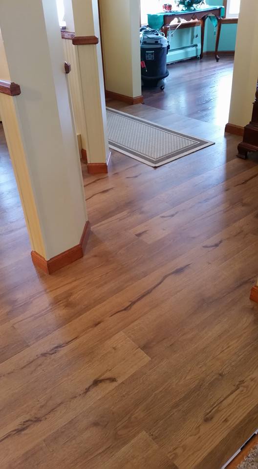 A living room with hardwood floors and a vacuum cleaner.
