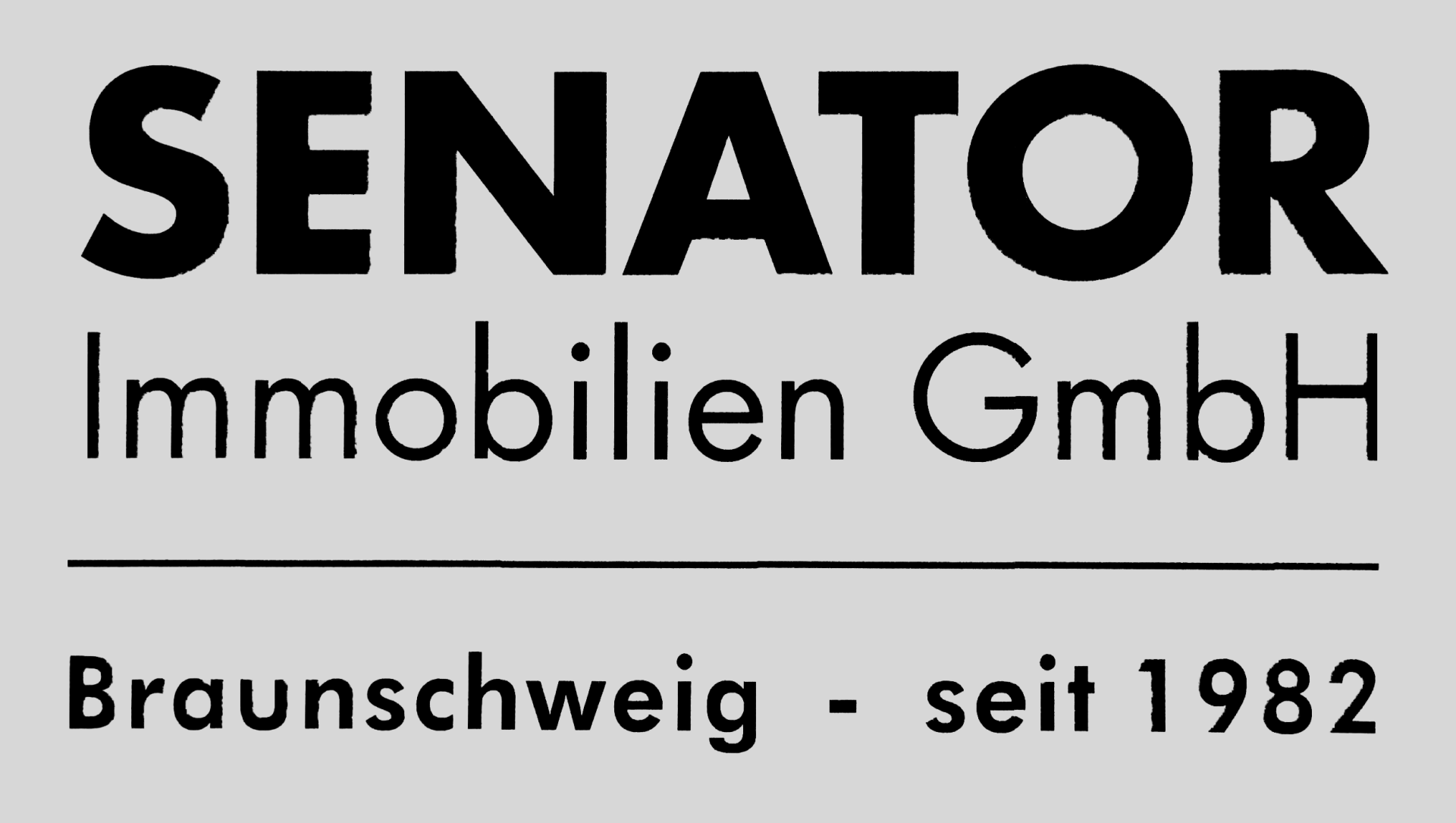 Ein schwarz-weißes Logo für die Senator Immobilien GmbH