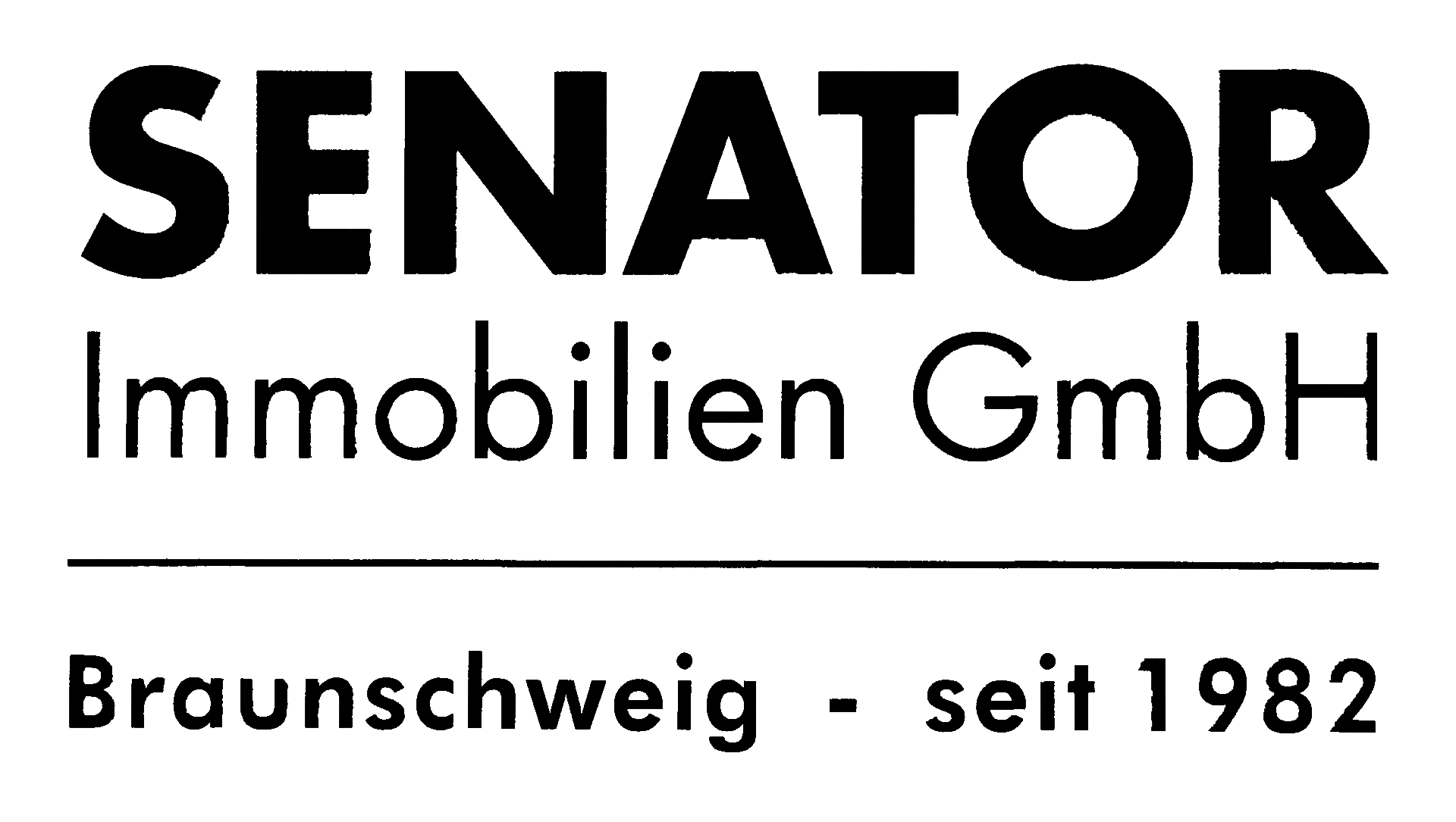 Ein schwarz-weißes Logo für die Senator Immobilien GmbH