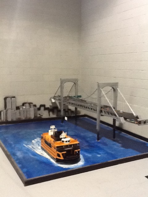 Miniature boat, bridge and city — Art Gallery in Staten Island, NY