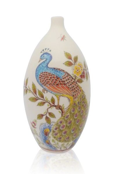 hand painted cremation urn Peacock special