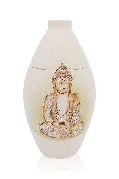 hand painted cremation urn Buddha