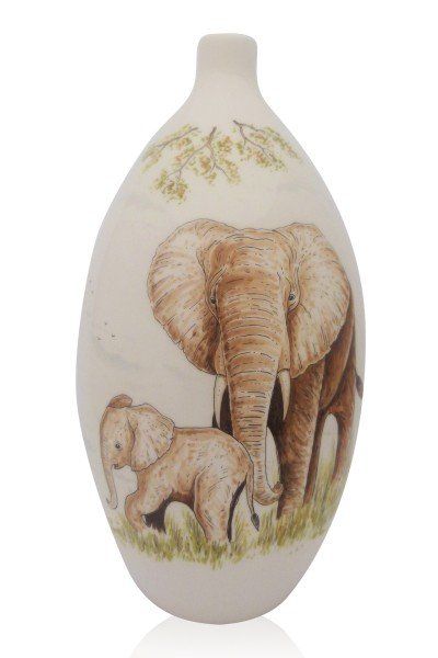 hand painted cremation urn Elephant