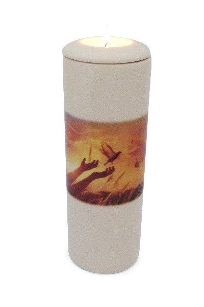 Cylinder urn with personal photo